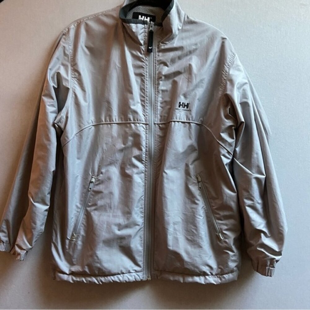 Helly Hansen Gray Cotton Lined Full Zip Lightweight Jacket Men's L